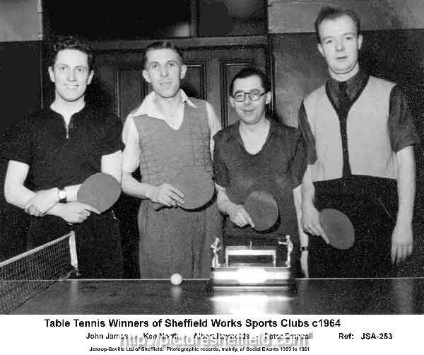 Jessop Saville Ltd.  Table tennis winners of Sheffield Works Sports Club c.1964