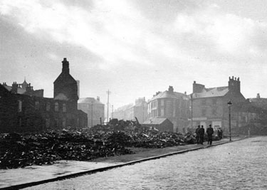 Hermitage Street - looking towards London Road, air raid damage