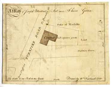 A map of Joseph Morton's lot near Shire Green [Shiregreen], 1794/5