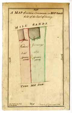 Map of certain tenements in Mill Sands held of the Earl of Surrey