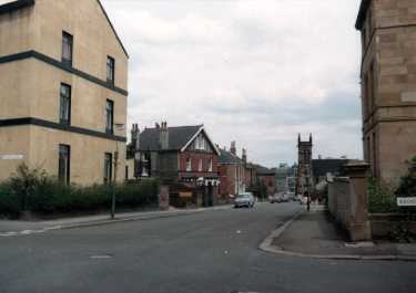 Broomhall Street at the junction with (right) Broomhall Place and (left) Wharncliffe Road