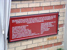 Plaque commemorating the rededication of the Great Central Railway war memorial