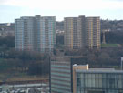 Elevated view of Claywood Flats, the Cholera Monument and Sheaf House from the Big wheel in the Peace Gardens