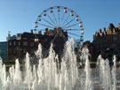 Big wheel and fountains in the Peace Gardens