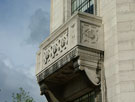 Carved details beneath a window on the Central Library, Surrey Street