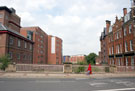 Lady's Bridge looking upstream. Former Tennant Brothers, Exchange Brewery, left