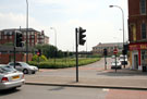 View: a00269 New Park Square link road (site of Bull and Oak P. H.), The Wicker showing (left) Royal Victoria Hotel