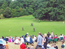 Crowds watching World War 2 military re-enactments at Norfolk Heritage Park during Sheffield Fayre