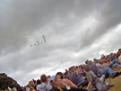 Fly-past by the Red Arrows during Sheffield Fayre at Norfolk Heritage Park