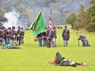 Military re-enactment by the American Civil War Society at Sheffield Fayre held at Norfolk Heritage Park