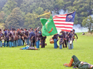 Military re-enactment by the American Civil War Society during Sheffield Fayre at Norfolk Heritage Park