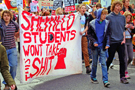 Protests during the Liberal Democrat Conference which was held at Sheffield City Hall