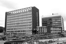 View: c00282 Sheaf House (in foreground) and Dyson House, Sheaf Square