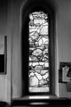 Stained glass window at entrance of Hatfield House Lane Methodist Church, Firth Park