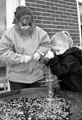 Feeding the birds, Denby Street Nursery, Highfield