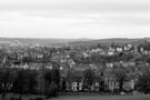 View over Sheffield from Meersbrook Park. Meersbrook Park Road in foreground