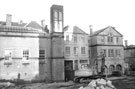 Viewed from West Street the rear of the Education Offices site, Leopold Street during its partial demolition for redevelopment, showing former Firth College/ Central Technical School (left)