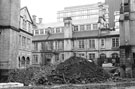 Viewed from West Street the rear of the Education Offices Site, Leopold Street during its partial demolition for redevelopment, showing former Central Schools building