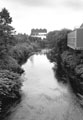 River Don looking north from Newhall Bridge  with the Gun Shop, River Don Works in the background