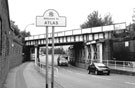 Brightside Railway Viaduct, Brightside Lane and sign for Atlas