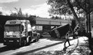 Overturned Lorry, Meadowhall Road with Brightside Bridge Railway Viaduct in the background