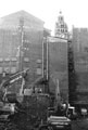 Excavation works at Carmel House, Fargate from Norfolk Row during rebuilding with thewith the rear of properties on Surrey Street