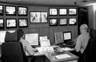 Security officers in the CCTV control room, Meadowhall Shopping Centre