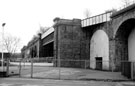 Wicker Arches from Savile Street looking South towards Cobweb Bridge railings of which are just visible