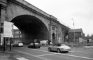 Road works in preparation for the Inner Ring Road, Wicker Arches from Savile Street