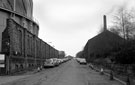 Sussex Street with the Effingham Street Gas Works (left) and part of Sheaf Works (right)