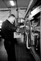 Staff checking apparatus at the start of shift, Ringinglow Road Fire Station