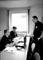 Staff in the kitchen, Ringinglow Road Fire Station