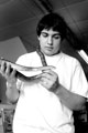 Shop Assistant, Dominic Podmore feeding a corn snake, The Snake Shop, No. 678, Attercliffe Road