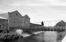 Bailey Bridge linking Effingham Street and Savile Street, Five Weirs Walk/Transpennine Trail showing Thomas W. Ward Ltd, Albion Works