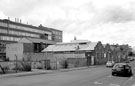 Alan Wasden Ltd, Duracut works, hand tool manufacturers, Rockingham Street lookiong towards Broad Lane with Sir. Robert Hadfield Building, University of Sheffield in the background