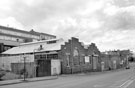 Alan Wasden Ltd, Duracut works, hand tool manufacturers, Rockingham Street lookiong towards Broad Lane with Sir. Robert Hadfield Building, University of Sheffield in the background