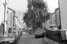 Access road to the rear of Townhead Street Flats (right) and Hawley Street Flats (left)