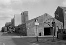 Transport Services, University of Sheffield, Leavygreave Road showing the junction with Gell Street and  Informatics Collaboratory for the Social Sciences (ICOSS), University of Sheffield in the background