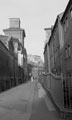 Convent Walk from Cavendish Street with the former Glossop Road Baths left