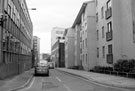 Rockingham Lane with the rear of Phoenix Court (right)