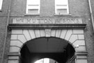 Entrance archway to Hutton's Buildings former premises of William Hutton and Sons, electro plate manufacturer, Orange Street established 1885