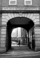 Entrance archway to Hutton's Buildings former premises of William Hutton and Sons, electro plate manufacturer, Orange Street established 1885