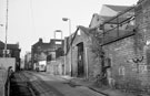 Backfields showing rear of properties on Cambridge Street 