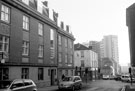 Rockingham Street at the junction with Division Street looking towards The Hush Bar (formerly Forresters Inn) and Wellington Street Fire Station 