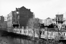 Looking across the River Don from Castlegate towards Hancock and Lant Ltd., furniture dealers