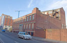 Former cutlery manufacturers premises, Matilda Street with the Electric Works, Hallam University student accommodation in the background