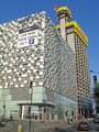 QPark multistorey car park, Arundel Gate and Charles Street with City Lofts Apartments under construction in the background