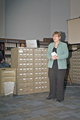 Councillor Sylvia Dunkley at the Celebration of Central Library refurbishments, Local Studies