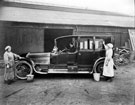 Sheffield Simplex Motor Works Ltd., thought to be Fitzwilliam Works, Tinsley, female employees washing new motor car