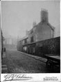 View: s02114 Shude Lane, derelict premises, looking towards Shude Hill, premises on right include No 2, former Golden Lion public house